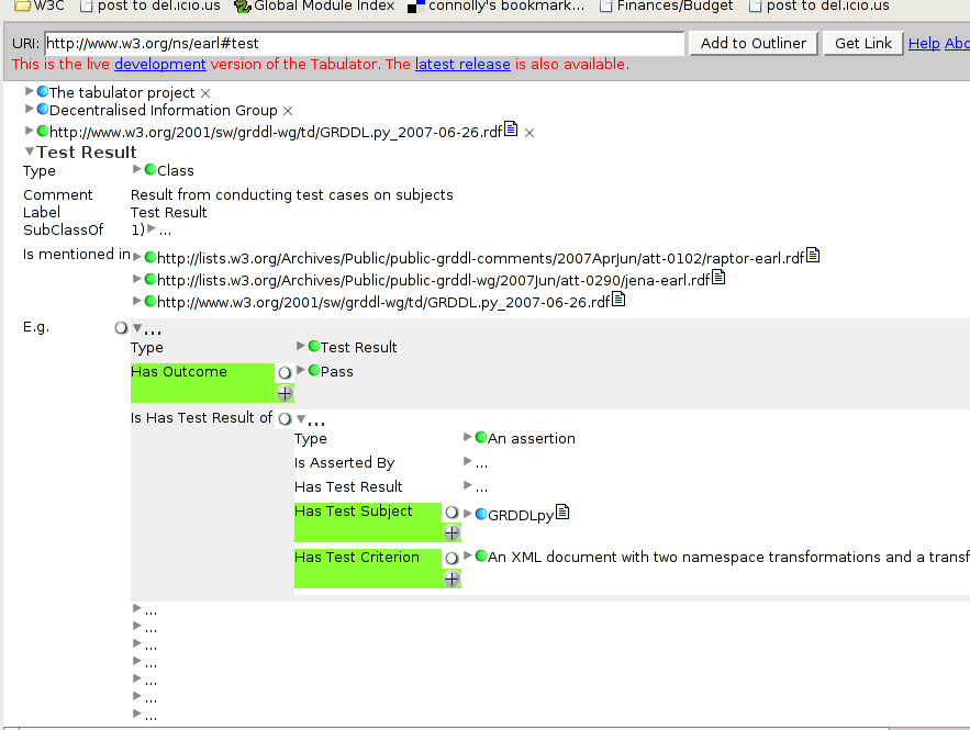 Earl test result screenshot