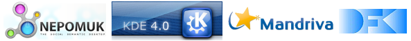 combined logo of nepomuk, kde, mandriva, and dfki