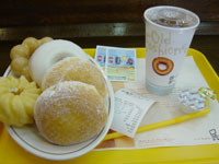 a tray of donuts