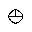 CIRCLE DIVIDED BY HORIZONTAL BAR AND TOP HALF DIVIDED BY VERTICAL BAR