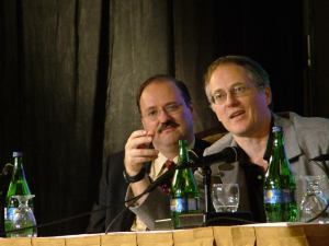 Bill Ruh and Tim O'Reilly participating in a panel