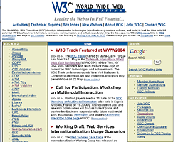 Screenshot of W3C Home Page in May 2004