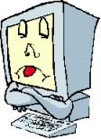 Sad computer cartoon