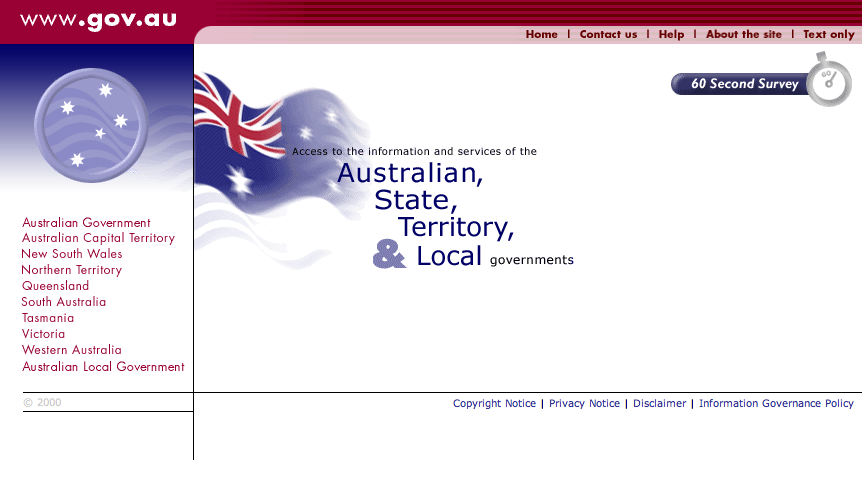 Screenshot of www.gov.au