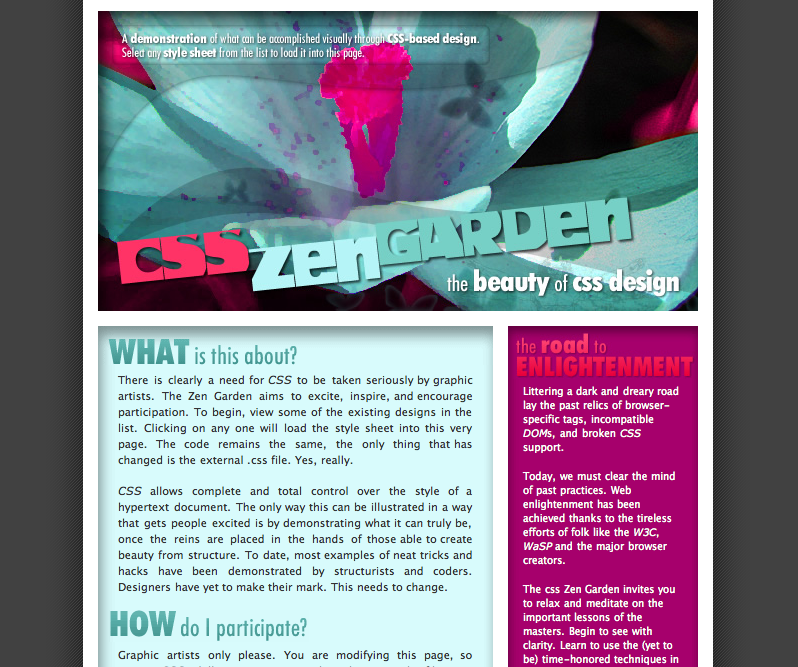 A CSS Zen Garden screenshot