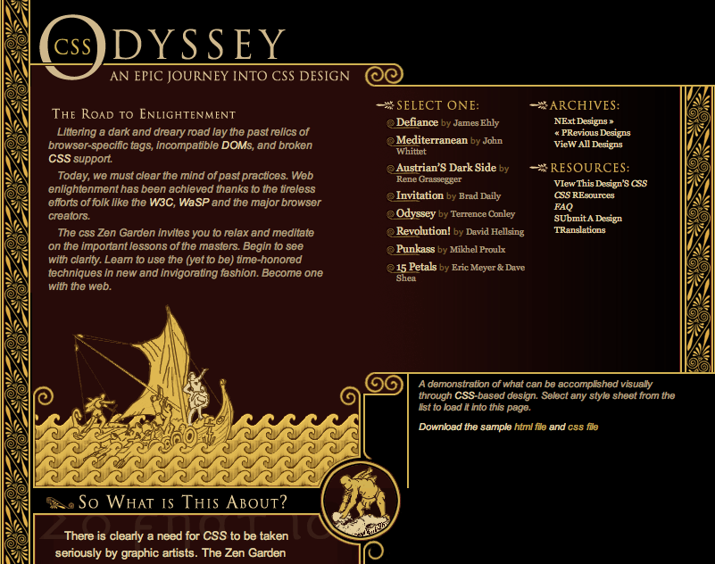 A CSS Zen Garden screenshot