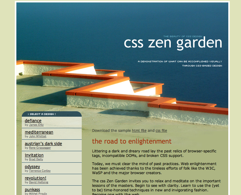 A CSS Zen Garden screenshot