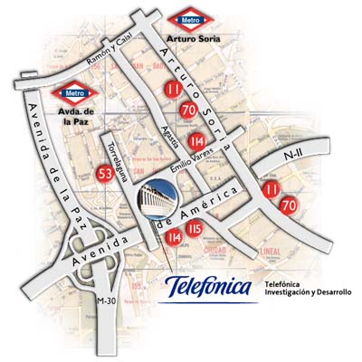 Map of T I+D Madrid