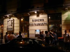 Getting taxis after the meal