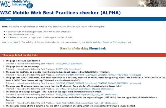 w3c BP checker screenshot
