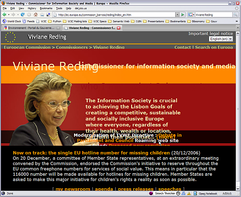 screen dump of redding's home page