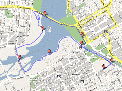 Ottawa pathways route