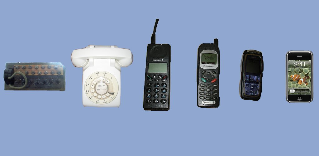 A few phones across time