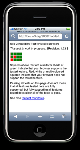 Screenshot of Safari on iPhone SDK