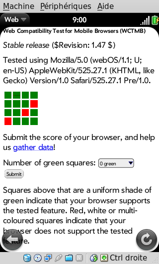 Screenshot on Palm Pre Emulator