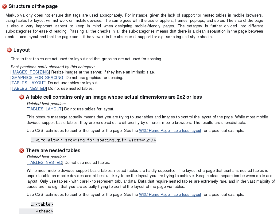 Checker report on Beethoven's page - extract