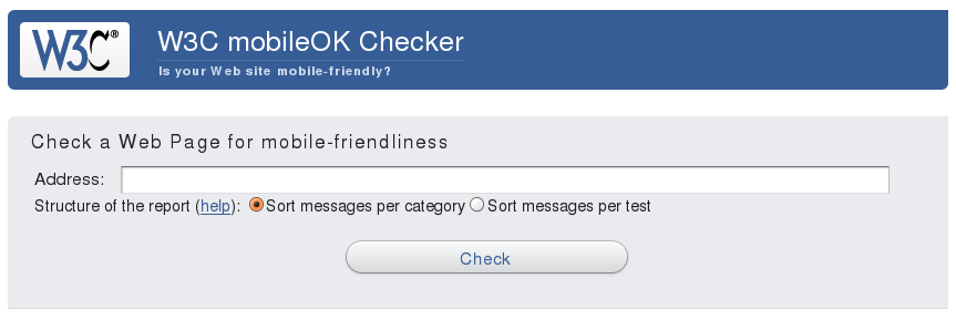 The online W3C mobileOK Checker