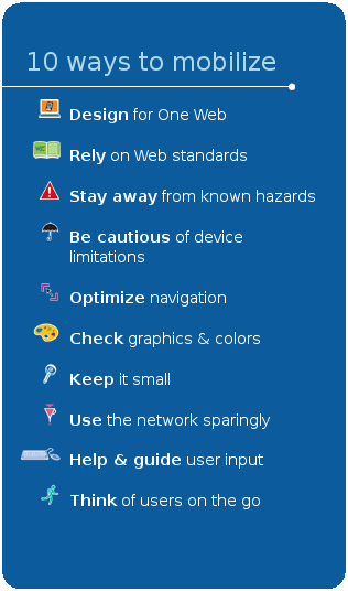 Mobile Web Best Practices commandments table