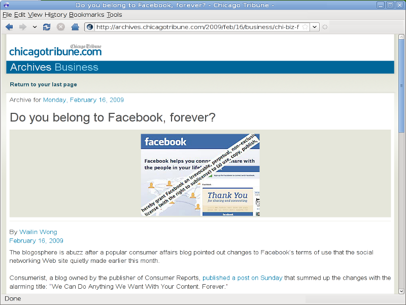 Facebook license debate