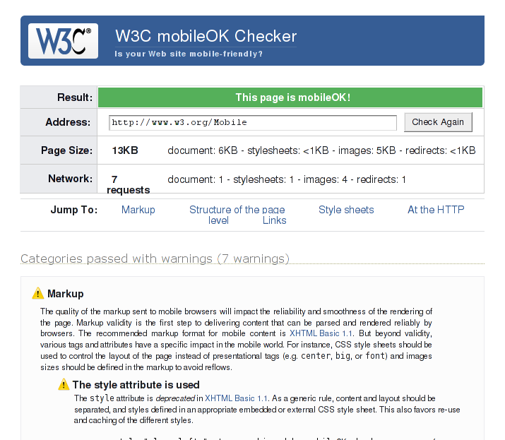 W3C Mobile OK