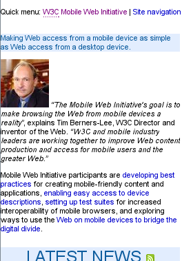 W3C Mobile Web on Opera