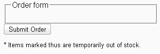 Toy shop order form with no JavaScript support - i.e. blank