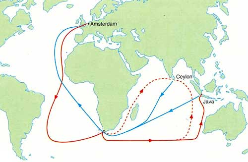 Routes to the east indies