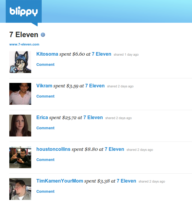 Blippy lets you share your purcharses