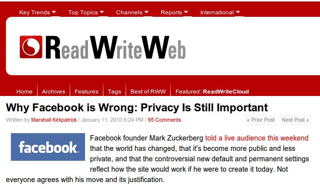 Facebook privacy issues