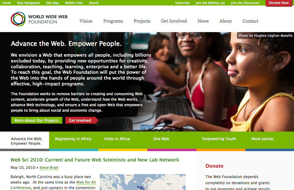 webfoundation home page