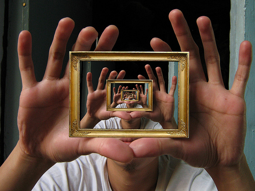 Recursive mirrors; going on forever