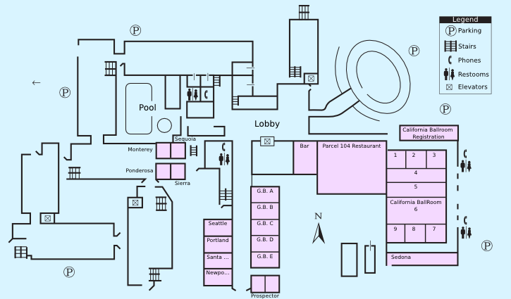 Floor plan with highlight on Guestroom Suite 1234