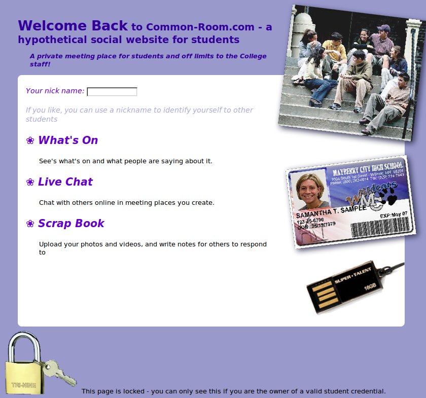 screenshot of destination page