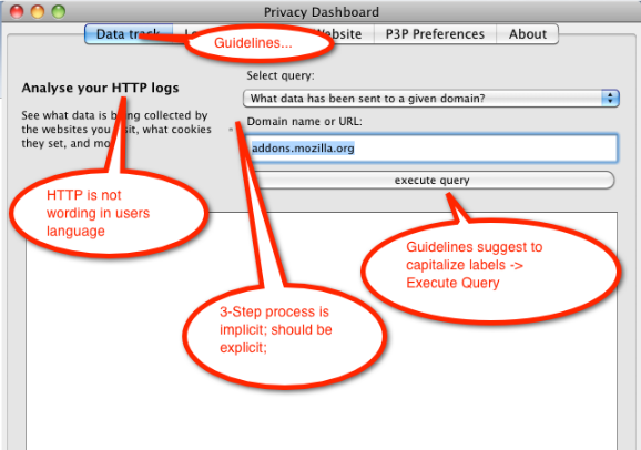screenshot annotated with feedback on design