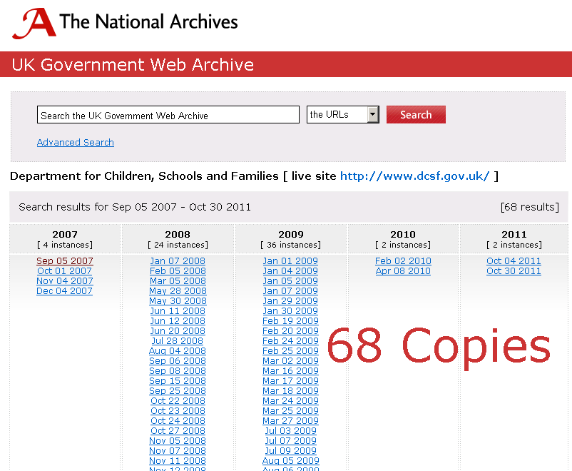 TNA holds 60 copies of the Byron Review material