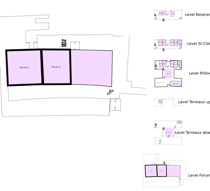 Floor plan with highlight on Forum 2