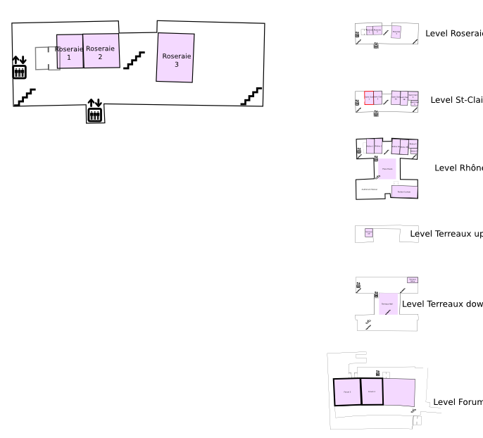 Floor plan with highlight on Roseraie 2