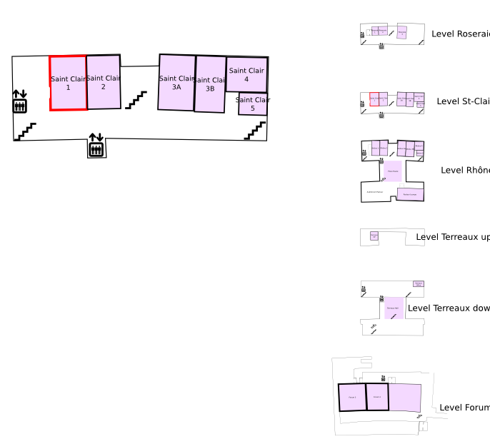 Floor plan with highlight on Saint Clair 1