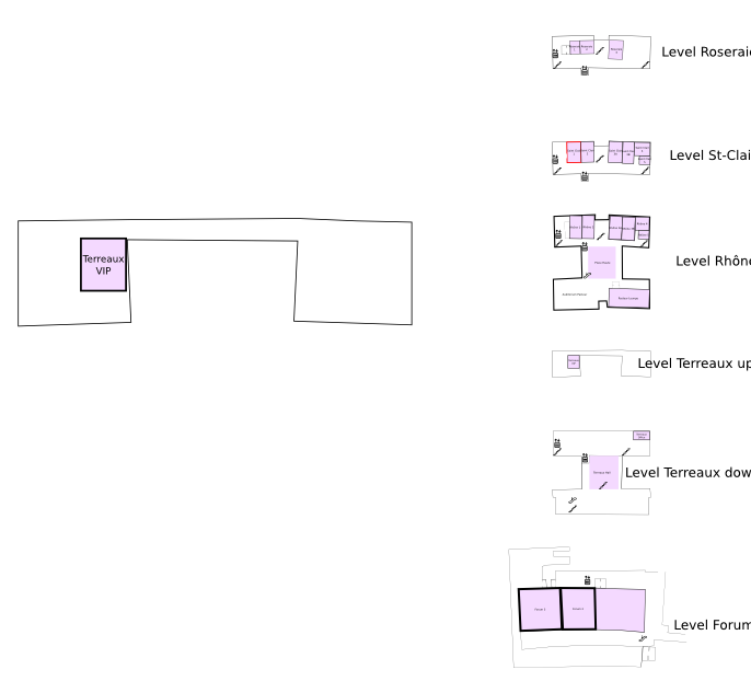 Floor plan with highlight on Salon VIP Press