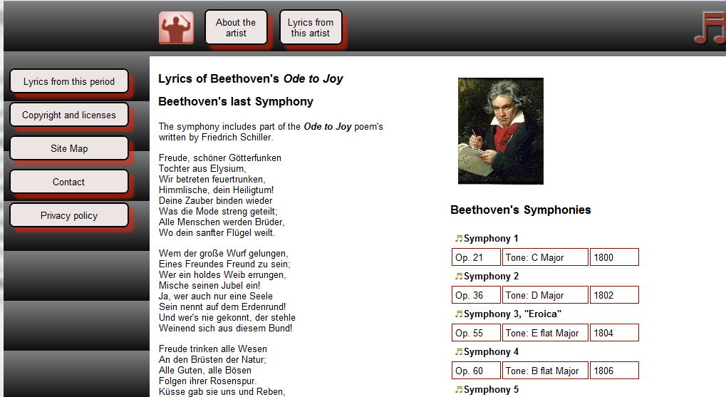 Beethoven page for screens more than 800px wide