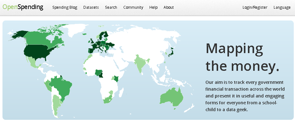 partial screenshot of openspending.org (an Open Knowledge Foundation project)