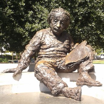 The sculpture of Einstein outside the NAS building, Constitution Ave, Washington, DC