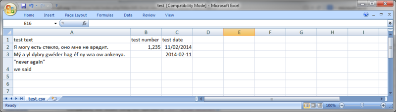 MS Excel Compatibility Tests CSV On The Web Working Group Wiki