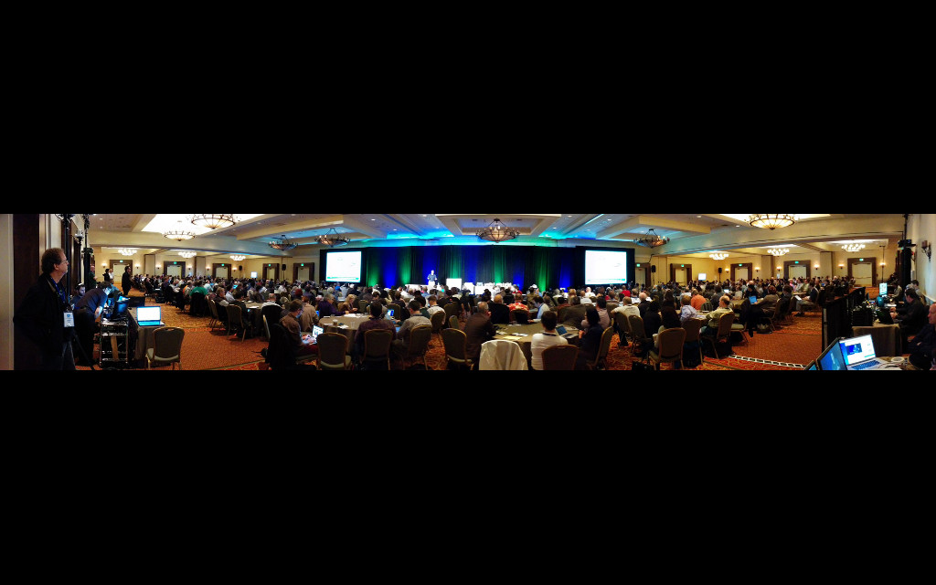 A presenter speaking at the W3C20 Symposium.