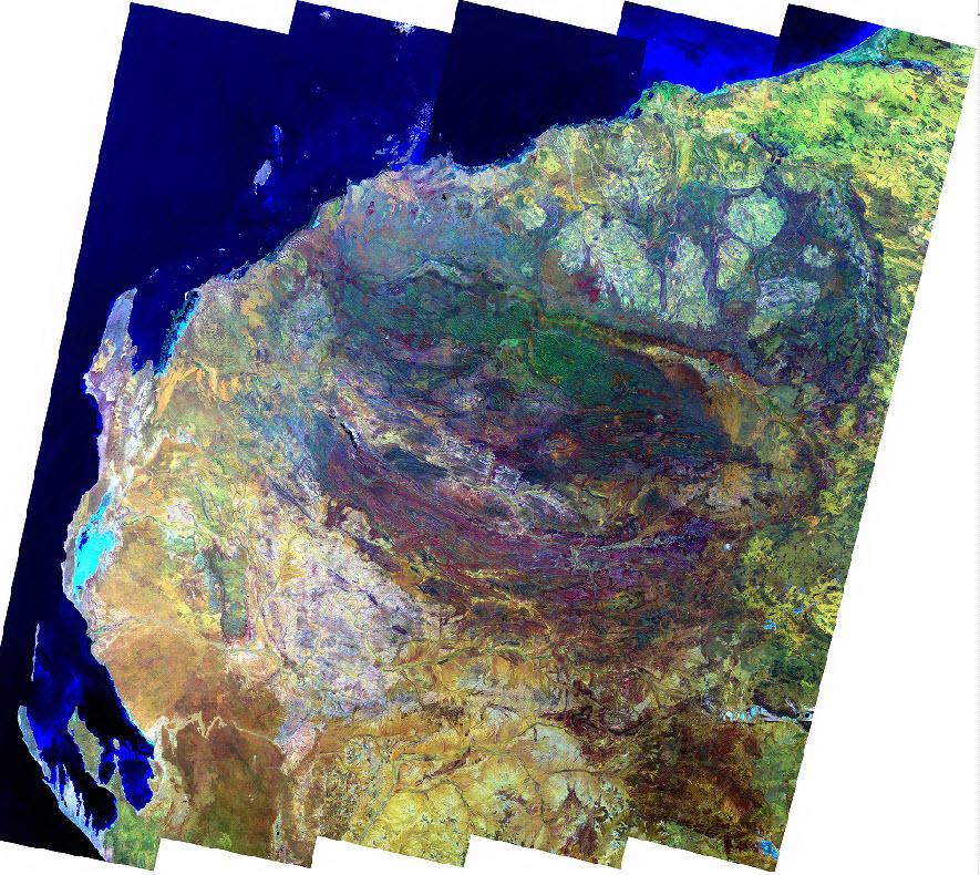 A sheaf of images from Landsat 8 showing north western Australia