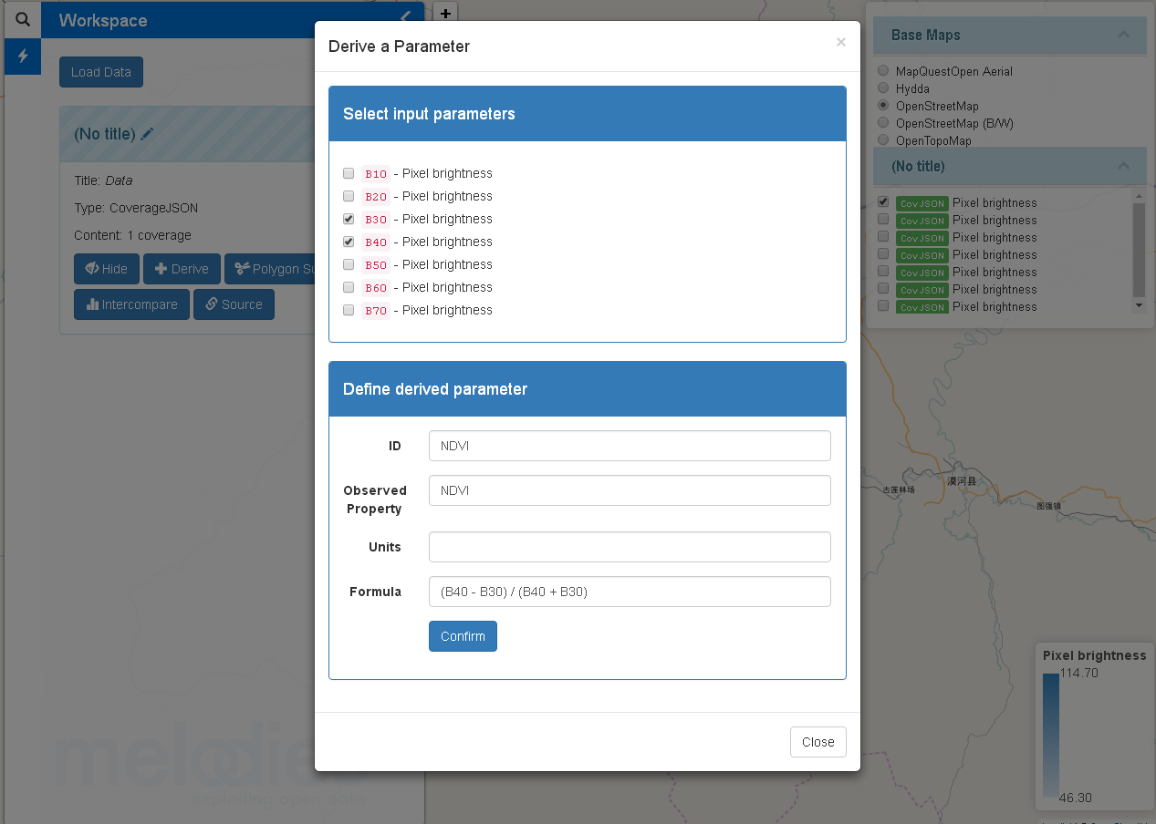 Screenshot of the investigation tool in use