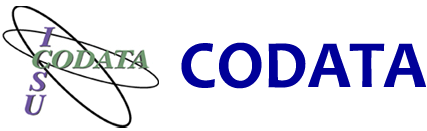 The word CODATA, written horizontally, intersects the word ICSU, written vertically, at the letter C