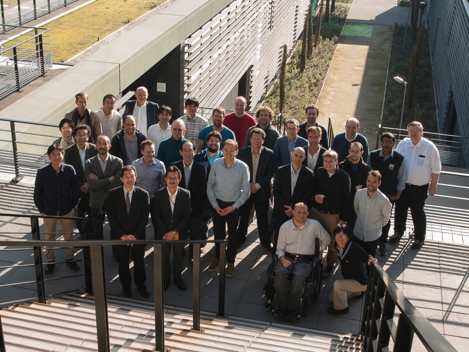 group photo on Eurecom steps