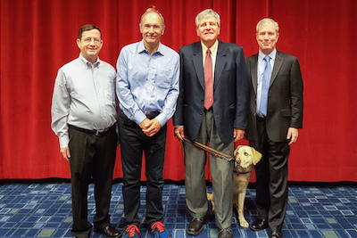 Photo of Jeff Jaffe, W3C CEO; Tim Berners-Lee, W3C Director; George Kerscher, IDPF President; Bill McCoy, IDPF Executive Director, at DigiCon May 10, 2016