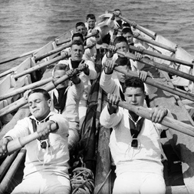 Sailors rowing